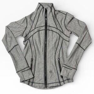 Lululemon Define Jacket Gray Black White Herringbone Full Zip Athletic Size 2/4